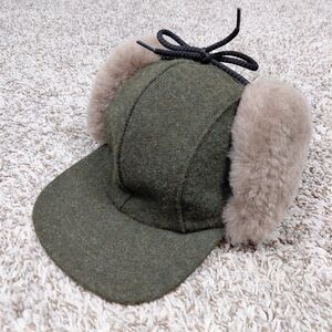 Filson Double Mackinaw Wool Cap Hat Mens Small Forest Green Earflaps